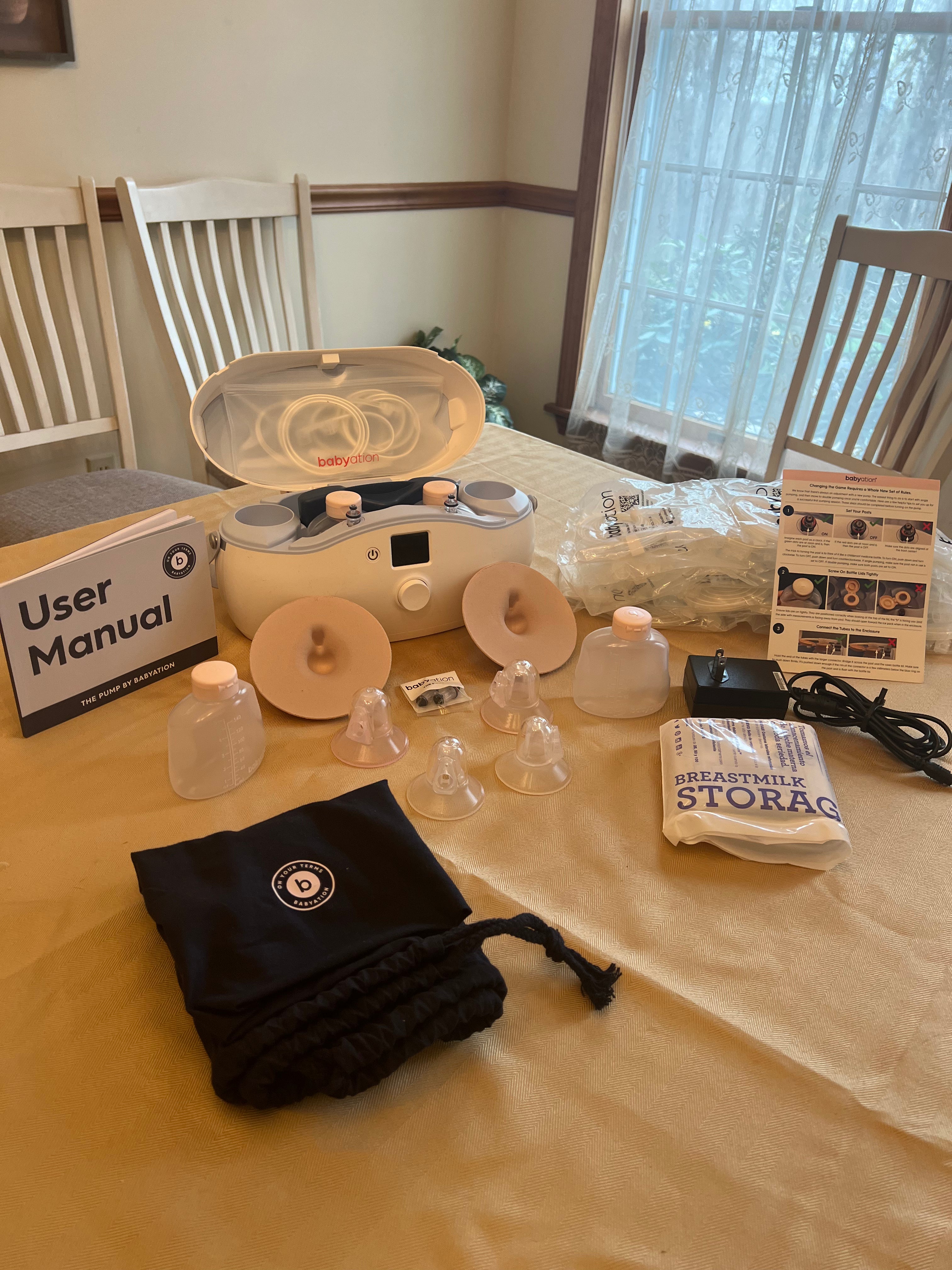 Babyation Breast Pump and accessories